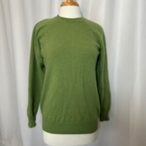 WOMEN'S GIASONE 100% 2-PLY CASHMERE GREEN SWEATER - SIZE MEDIUM
